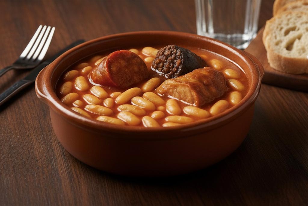 Qué comer en Villaviciosa - Fabada asturiana con Compango