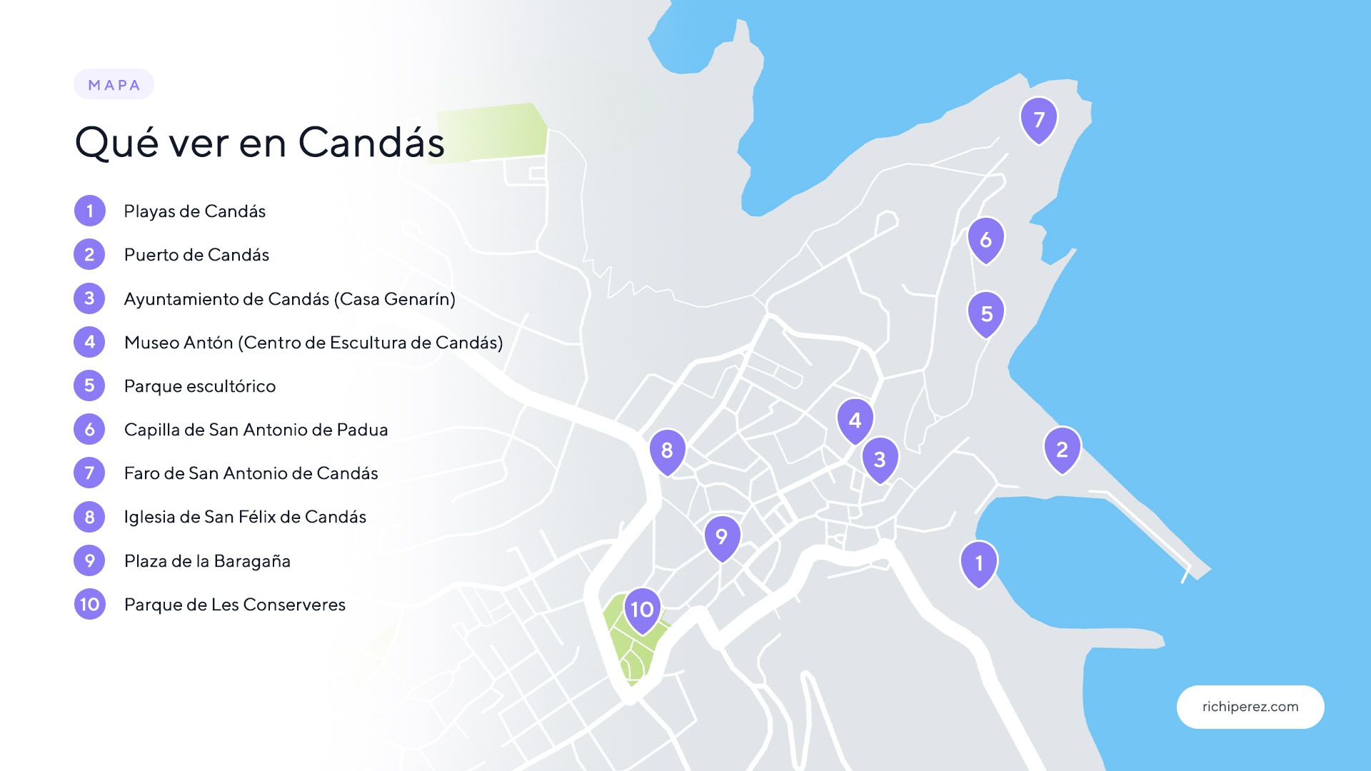 Qué ver en Candás Mapa