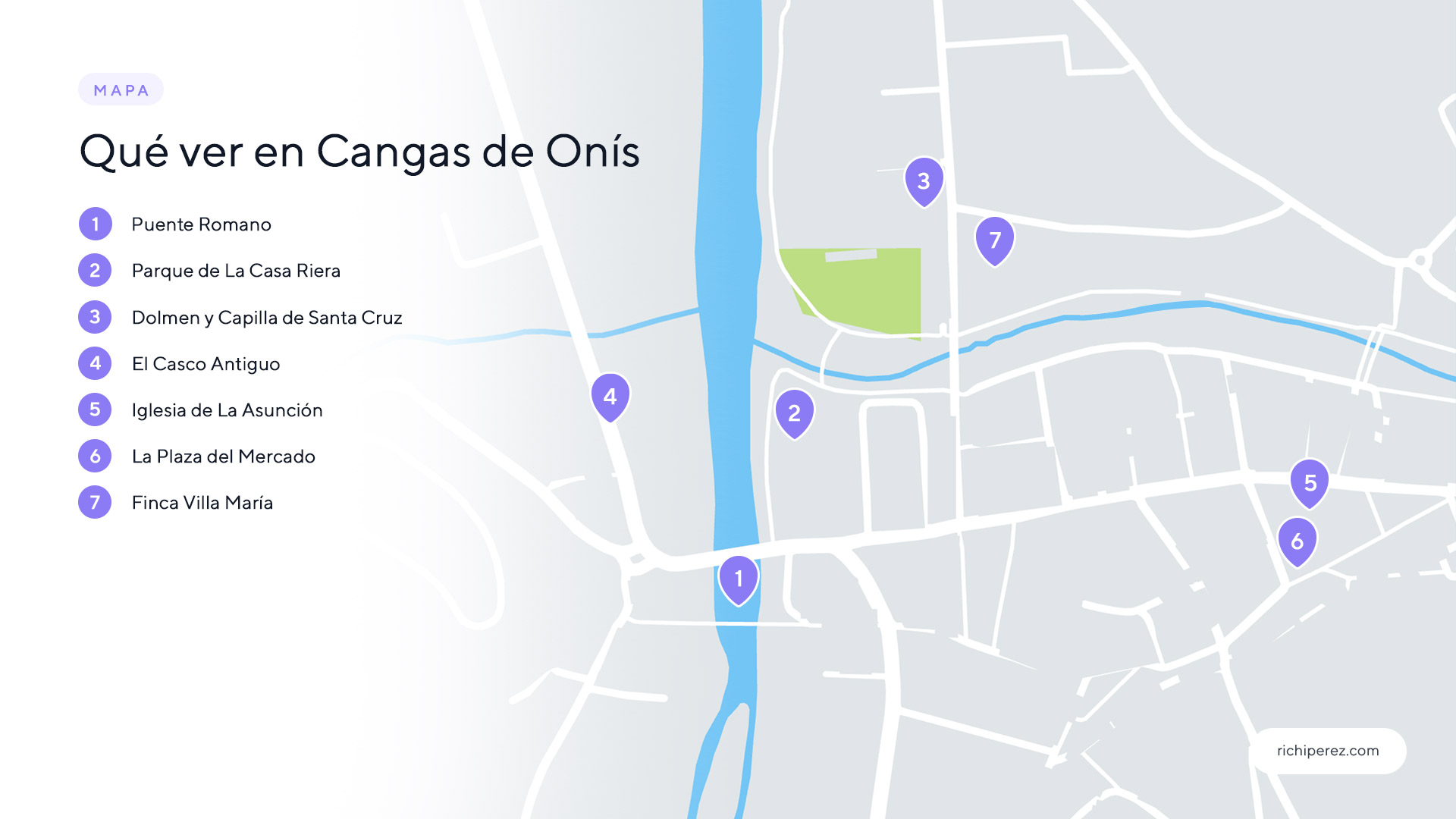 Qué ver en Cangas de Onís Mapa