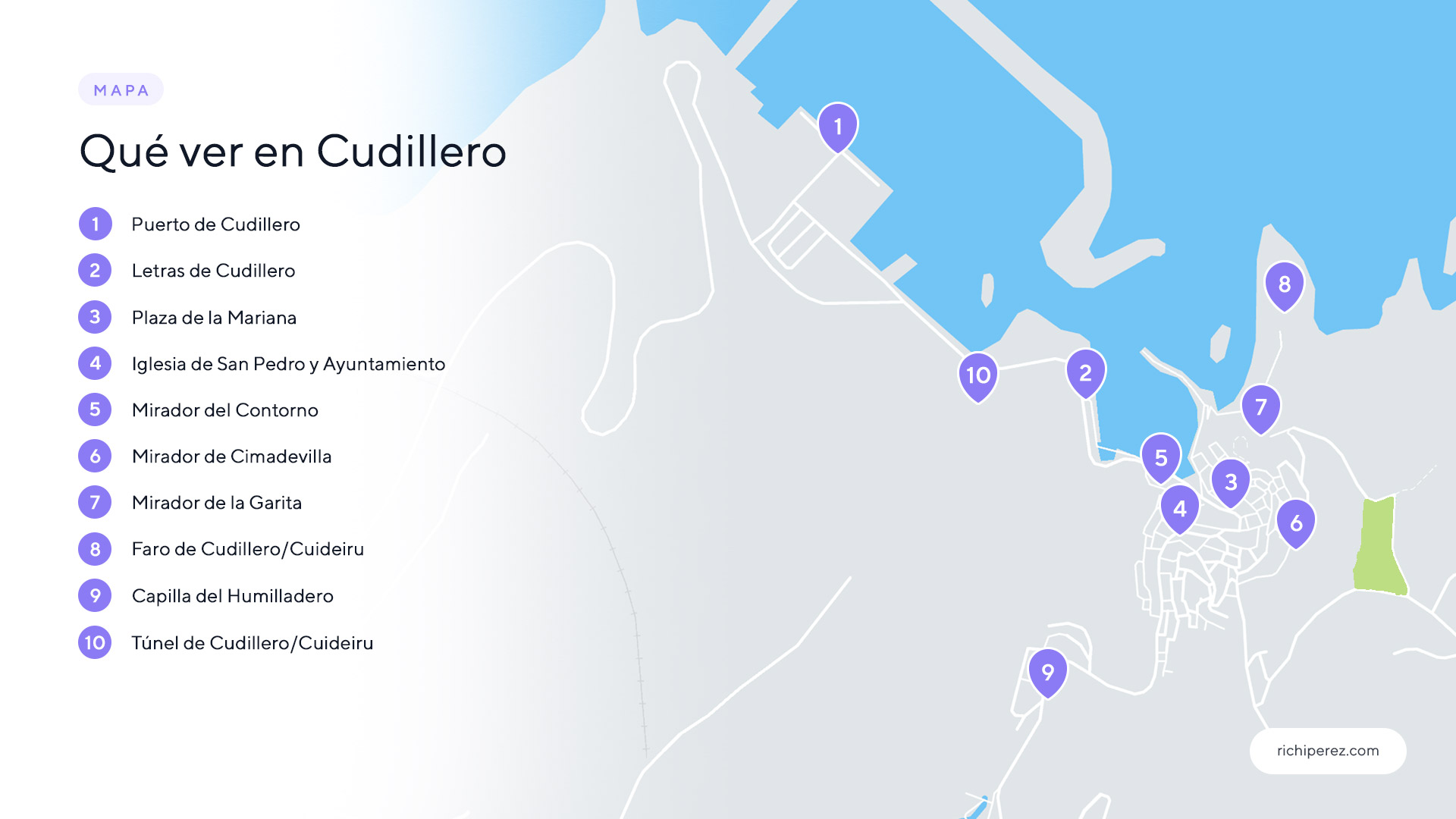 Qué ver en Cudillero Mapa
