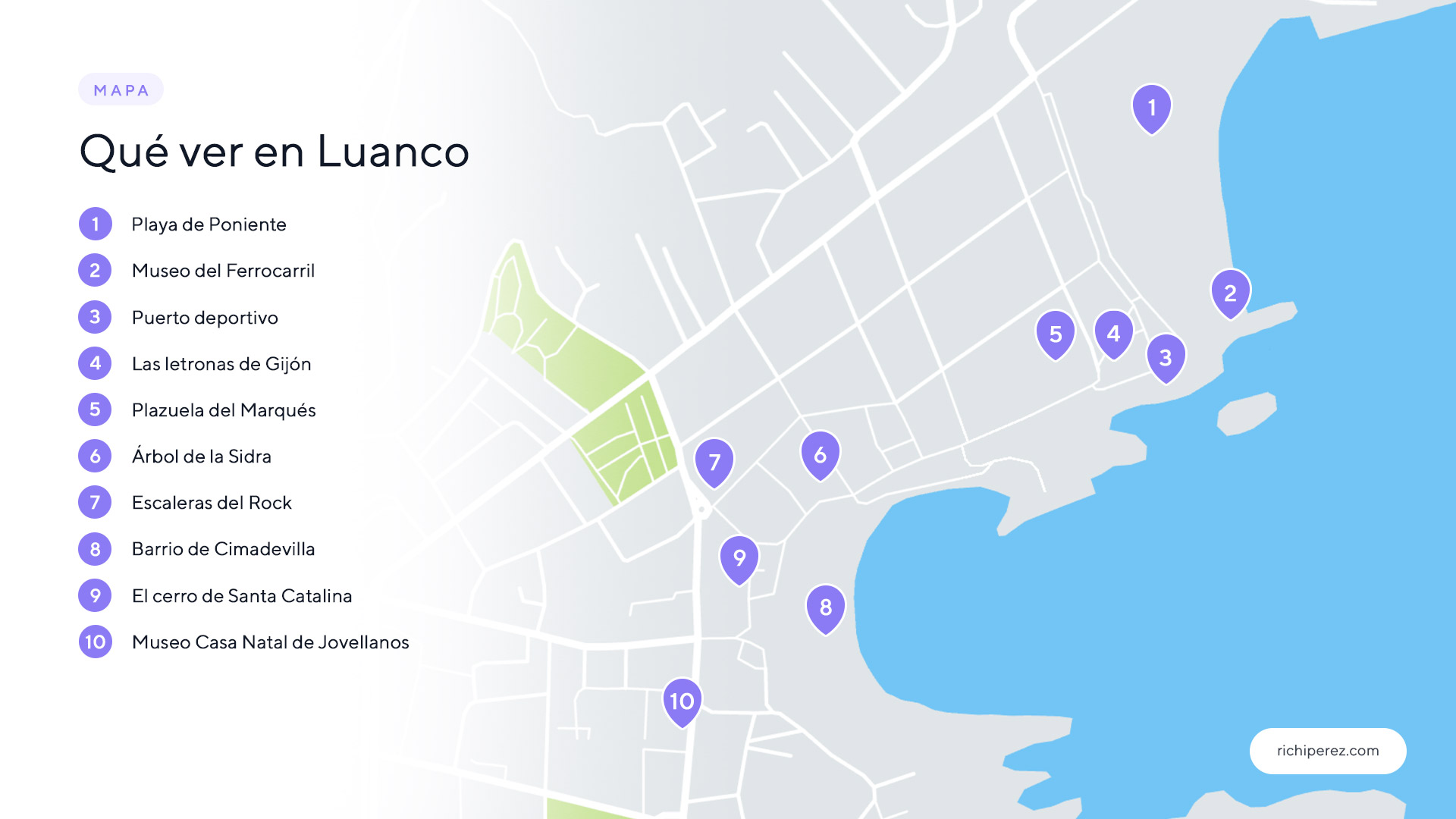 Qué ver en Luanco Mapa