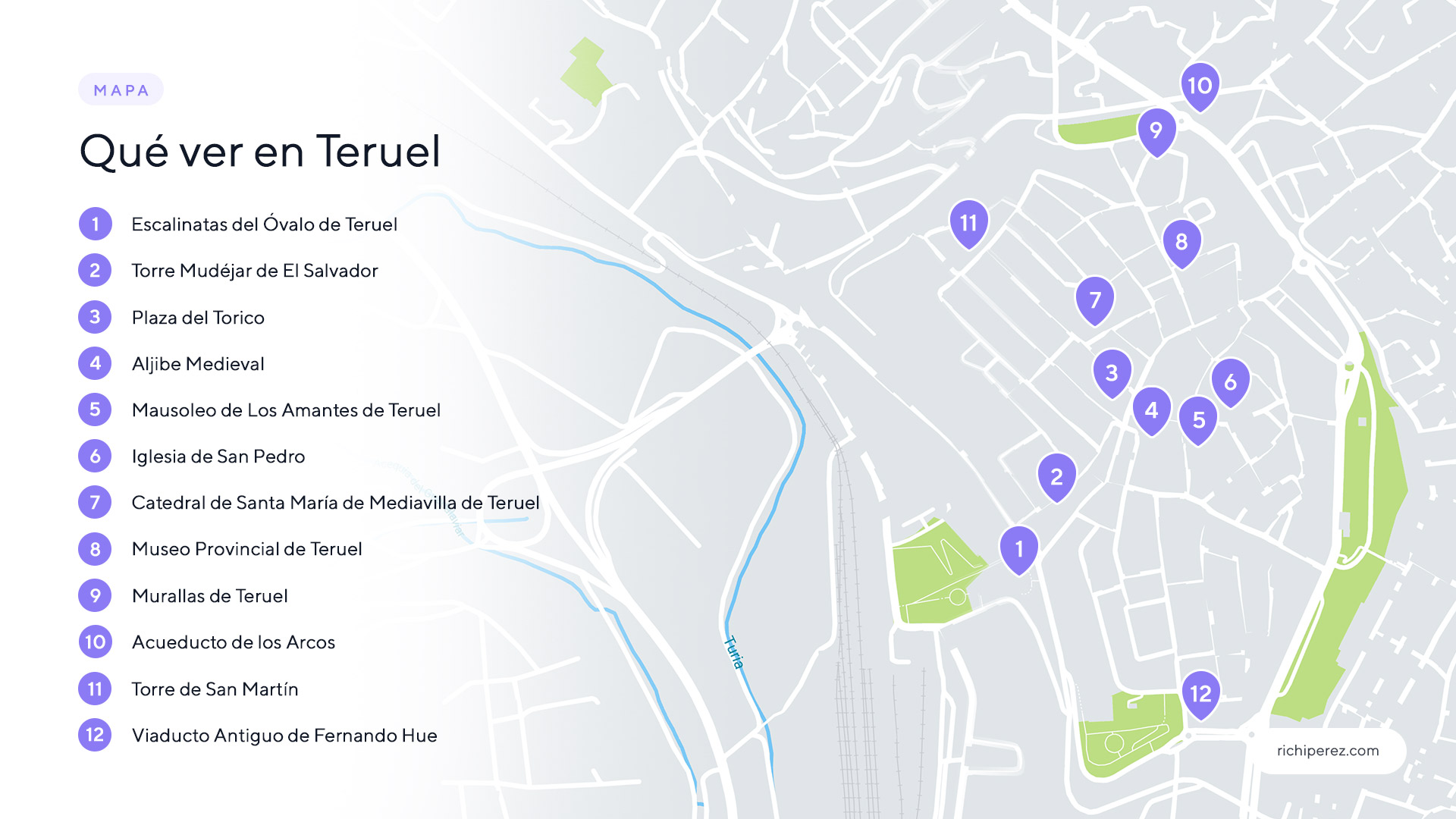 Qué ver en Teruel Mapa