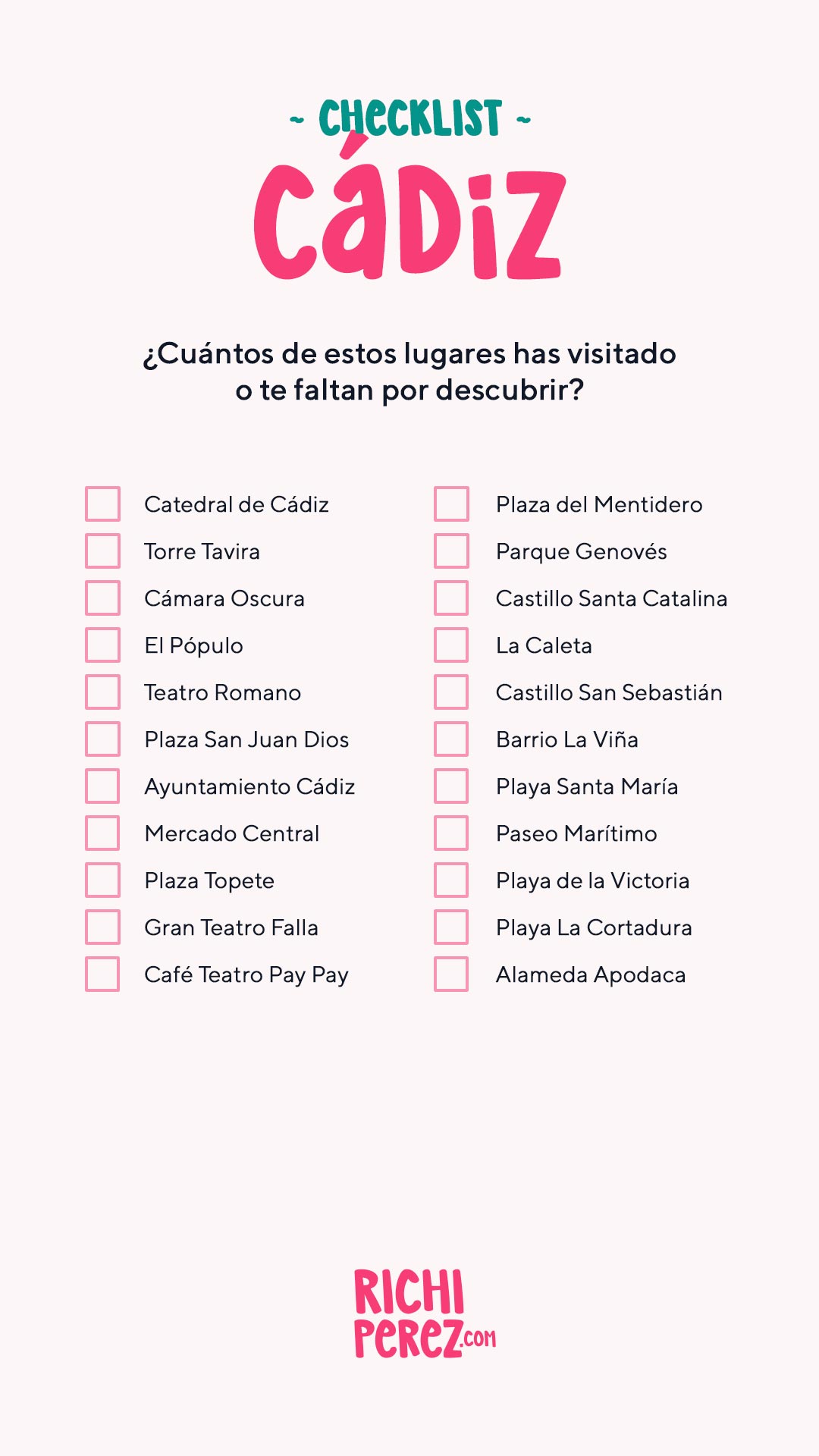 Checklist Cádiz Richi Pérez