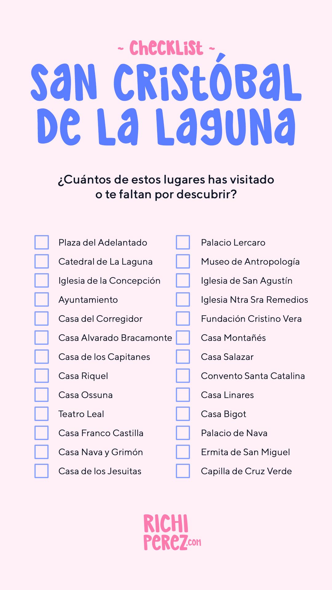 Checklist San Cristóbal de La Laguna