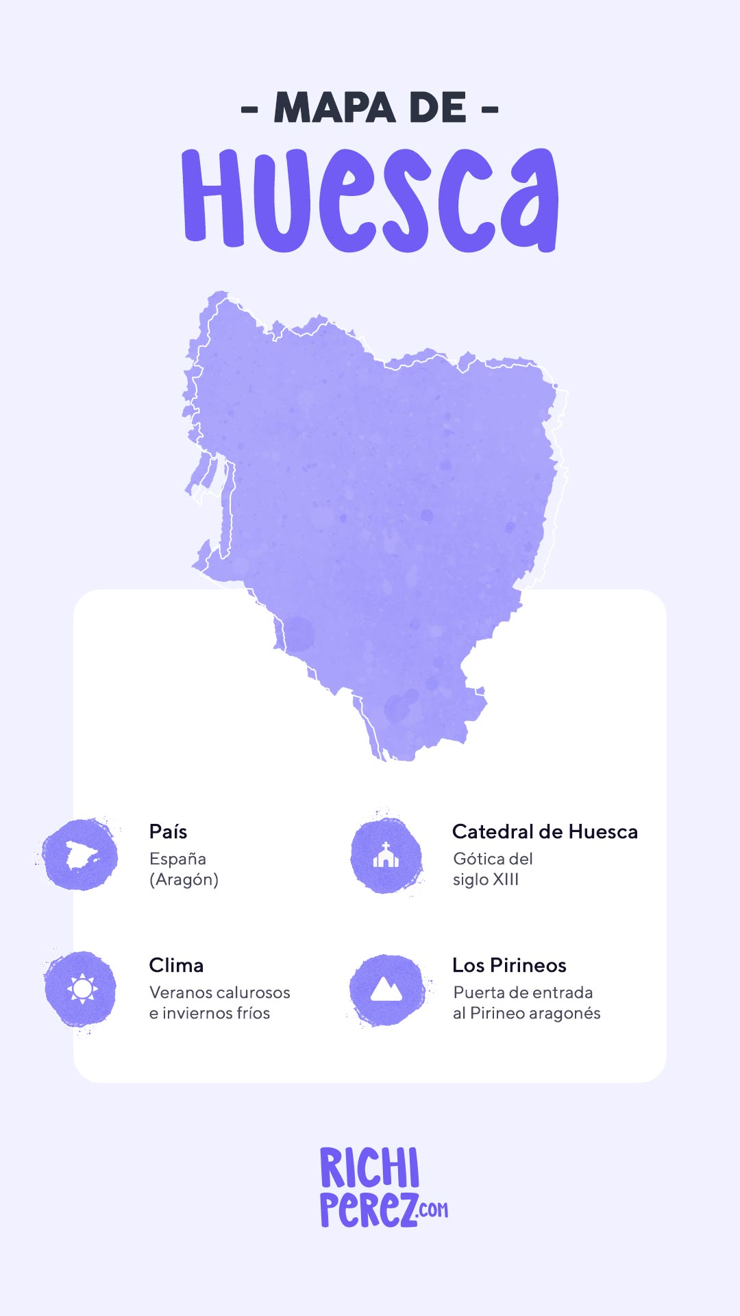 Mapa de lugares que ver en Huesca